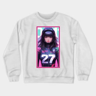 Anime Race Girl | High Quality Anime Artwork | Chibi Manga Anime Art Crewneck Sweatshirt